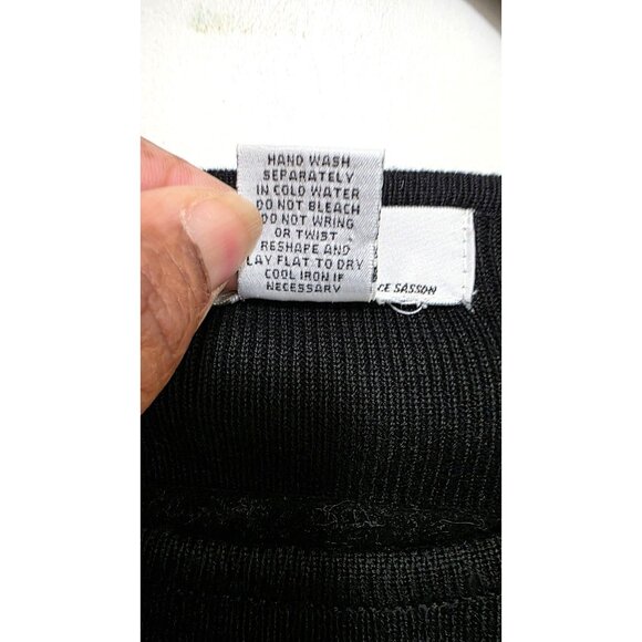 Kikit Maurice Sasson Black Sweater Blue & Silver Bead Embellishments Size L - Picture 6 of 6